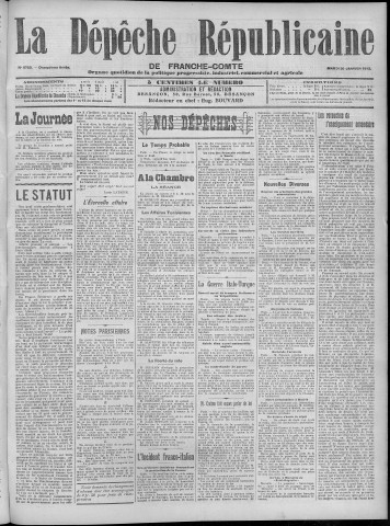 30/01/1912 - La Dépêche républicaine de Franche-Comté [Texte imprimé]