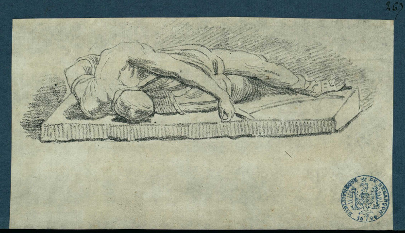 Personnage couché , [S.l.] : [s.n.], [1700-1800]