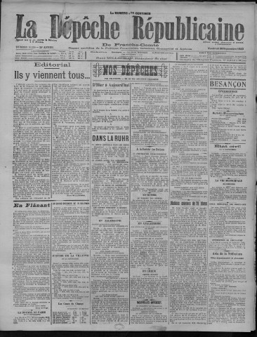 28/09/1923 - La Dépêche républicaine de Franche-Comté [Texte imprimé]