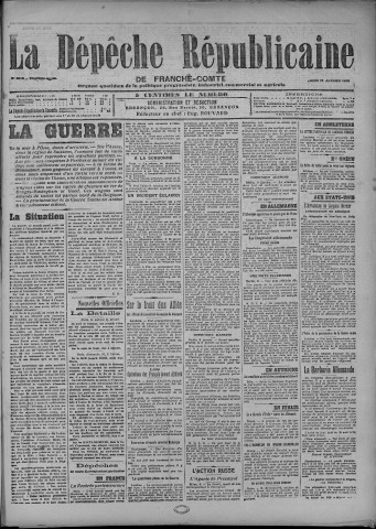 11/01/1915 - La Dépêche républicaine de Franche-Comté [Texte imprimé]