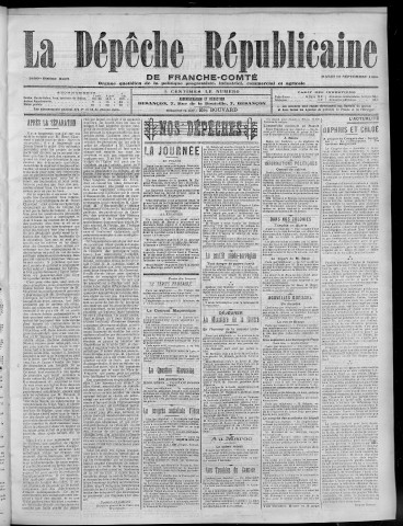 19/09/1905 - La Dépêche républicaine de Franche-Comté [Texte imprimé]