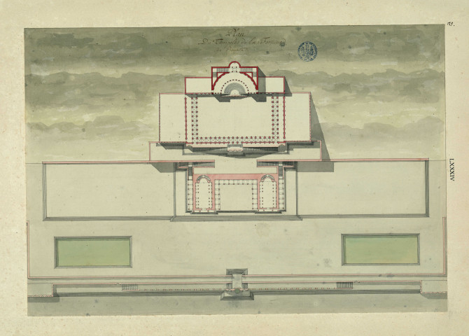 Plan du temple de la Fortune de Préneste / Pierre-Adrien Pâris , [S.l.] : [P.-A. Pâris], [1700-1800]