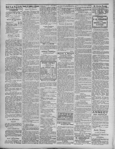 03/08/1924 - La Dépêche républicaine de Franche-Comté [Texte imprimé]
