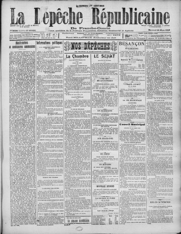 24/03/1926 - La Dépêche républicaine de Franche-Comté [Texte imprimé]