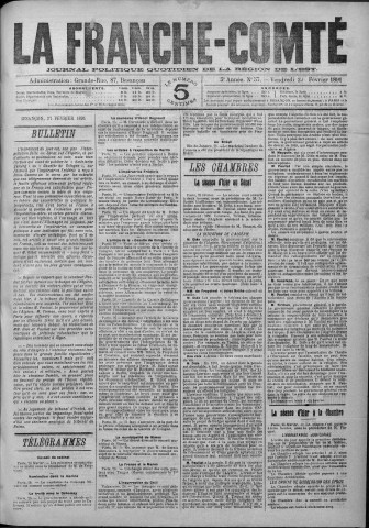 27/02/1891 - La Franche-Comté : journal politique de la région de l'Est
