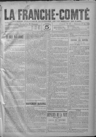 27/05/1888 - La Franche-Comté : journal politique de la région de l'Est