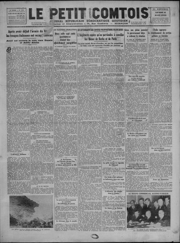 06/04/1936 - Le petit comtois [Texte imprimé] : journal républicain démocratique quotidien