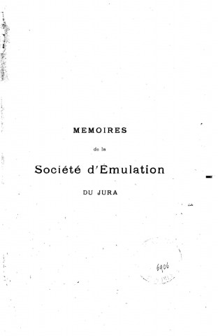01/01/1915 - Mémoires de la Société d'émulation du Jura [Texte imprimé]
