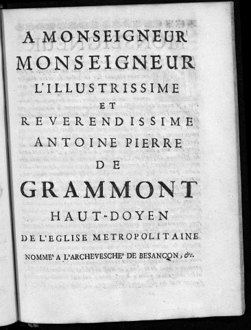 Posthumius tragédie. l'heureux choix, ballet représentez [sic] par les écoliers du collège de la Compagnie de Jésus à Besançon, le 11 août 1735