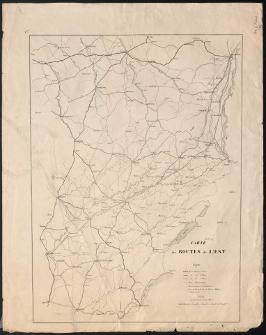 Carte des routes de l'Est. [Document cartographique] , Paris : lith. Bineteau, 1900/1999