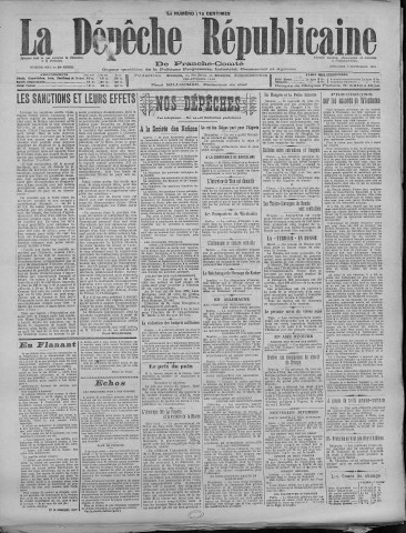 07/09/1921 - La Dépêche républicaine de Franche-Comté [Texte imprimé]
