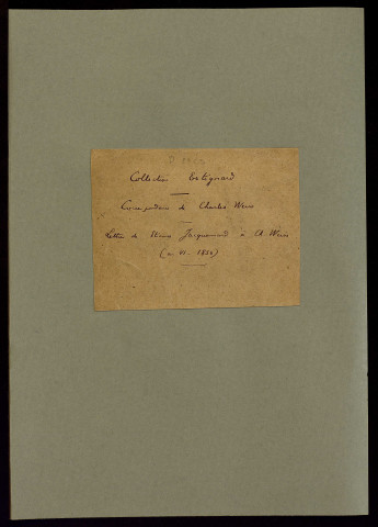 Ms 1895 - Correspondance de Charles Weiss (tome VIII) : Etienne Jacquemard.