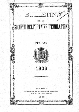 01/01/1906 - Bulletin de la Société belfortaine d'émulation [Texte imprimé]