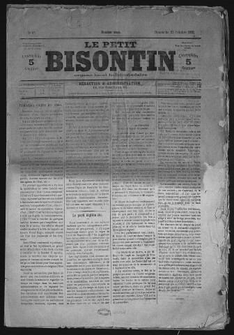 23/10/1881 - Le Petit bisontin [Texte imprimé]