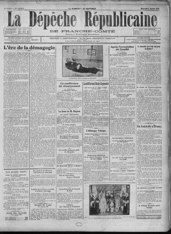 06/01/1932 - La Dépêche républicaine de Franche-Comté [Texte imprimé]