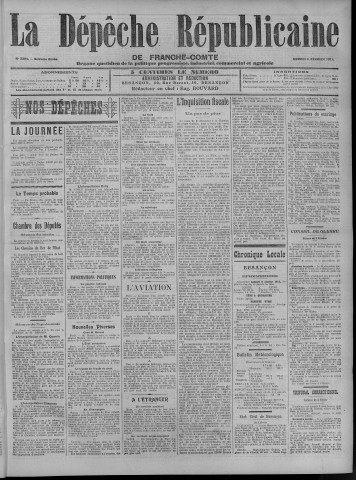 04/02/1911 - La Dépêche républicaine de Franche-Comté [Texte imprimé]