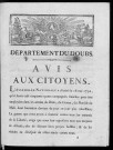 Département du Doubs. Avis aux citoyens