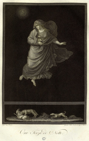 Ora Terza di Notte [image fixe] / Raphael Sanzio d'Urb. Inv. Gravé par Hubert, Membre de la Légion d'Honneur  ; Imprimé par Damour. : Damour, 1780/1793