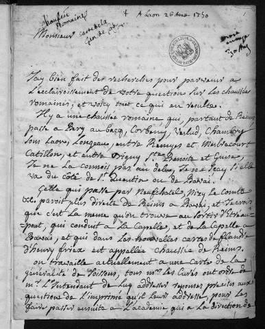 Ms 1410 - Correspondance de divers savants (1750-1830)