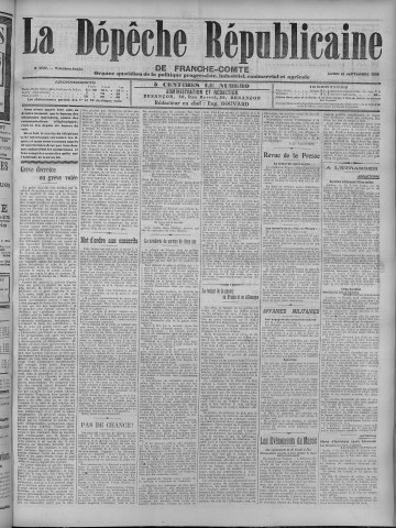 21/09/1908 - La Dépêche républicaine de Franche-Comté [Texte imprimé]