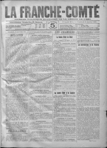 08/01/1892 - La Franche-Comté : journal politique de la région de l'Est