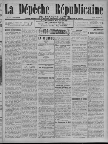 12/08/1907 - La Dépêche républicaine de Franche-Comté [Texte imprimé]