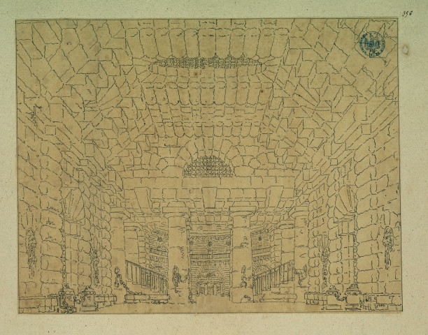 Entrée de prison. Projet de décor de théâtre / Pierre-Adrien Pâris , [S.l.] : [P.-A. Pâris], [1700-1800]
