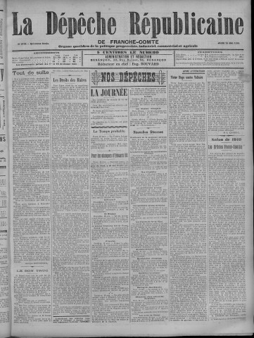 19/05/1910 - La Dépêche républicaine de Franche-Comté [Texte imprimé]