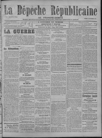 13/10/1914 - La Dépêche républicaine de Franche-Comté [Texte imprimé]