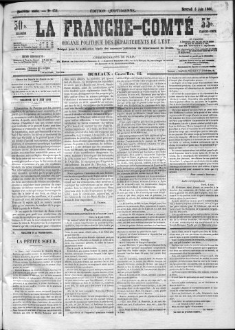 06/06/1860 - La Franche-Comté : organe politique des départements de l'Est