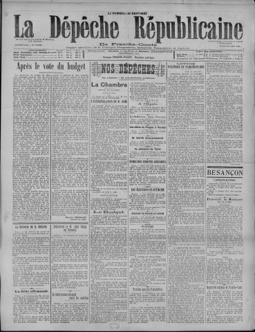 26/04/1921 - La Dépêche républicaine de Franche-Comté [Texte imprimé]