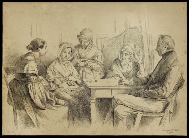 Scène de la vie bisontine. Famille Vieille / E. Baille  ; Marx lith. , [1830-1880]