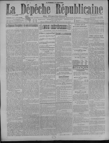24/08/1923 - La Dépêche républicaine de Franche-Comté [Texte imprimé]