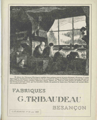 Fabriques G. Tribaudeau Besançon : catalogue de vente pour l'année 1925.