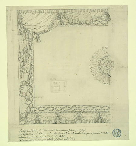 Rideau pour un théâtre royal. Projet de décor de théâtre / Pierre-Adrien Pâris , [S.l.] : [P.-A. Pâris], [1700-1800]