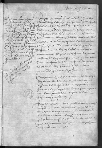 Comptes de la Ville de Besançon, recettes et dépenses, Compte de Charles Guillemin (1er juin 1643 - 31 mai 1644)