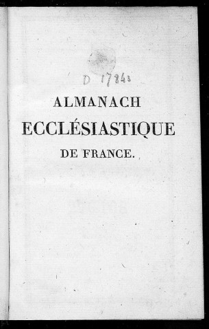 Almanach écclésiastique de France pour l'an 1811 , Paris : A. Le Clère, 1814