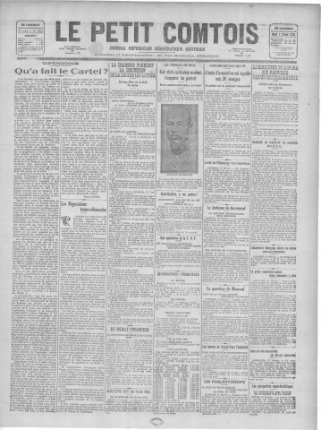 02/02/1926 - Le petit comtois [Texte imprimé] : journal républicain démocratique quotidien