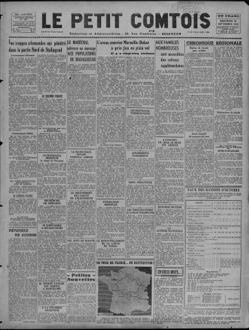 30/09/1942 - Le petit comtois [Texte imprimé] : journal républicain démocratique quotidien