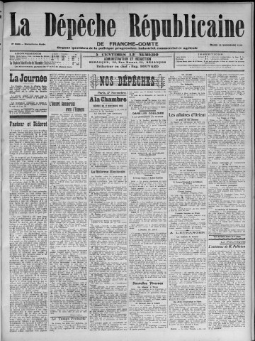 18/11/1913 - La Dépêche républicaine de Franche-Comté [Texte imprimé]