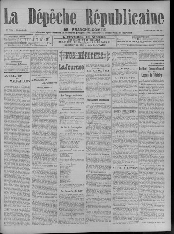 31/07/1911 - La Dépêche républicaine de Franche-Comté [Texte imprimé]