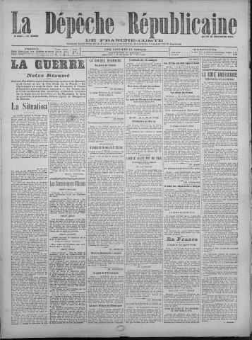 25/12/1916 - La Dépêche républicaine de Franche-Comté [Texte imprimé]