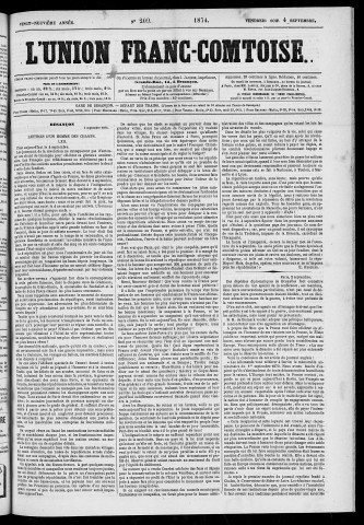 04/09/1874 - L'Union franc-comtoise [Texte imprimé]