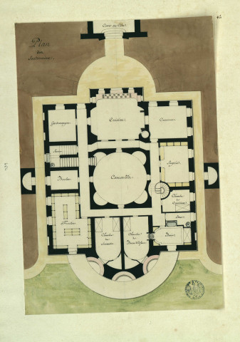 Château de Neuilly à Pacy-sur-Eure, bâti pour Grenier d'Ernemont. Plan des souterrains / Pierre-Adrien Pâris , [S.l.] : [P.-A. Pâris], [1700-1800]