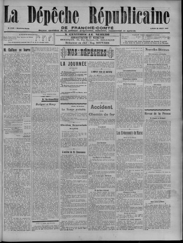 26/08/1907 - La Dépêche républicaine de Franche-Comté [Texte imprimé]