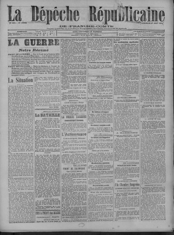 27/08/1916 - La Dépêche républicaine de Franche-Comté [Texte imprimé]