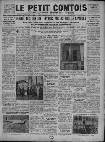 05/09/1936 - Le petit comtois [Texte imprimé] : journal républicain démocratique quotidien