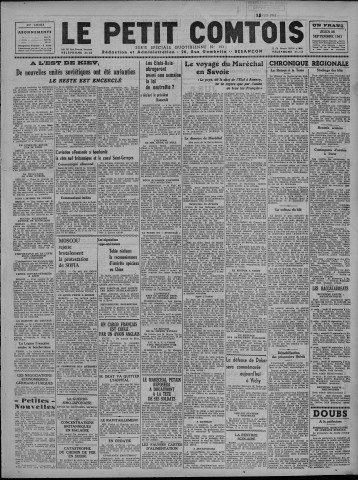 25/09/1941 - Le petit comtois [Texte imprimé] : journal républicain démocratique quotidien
