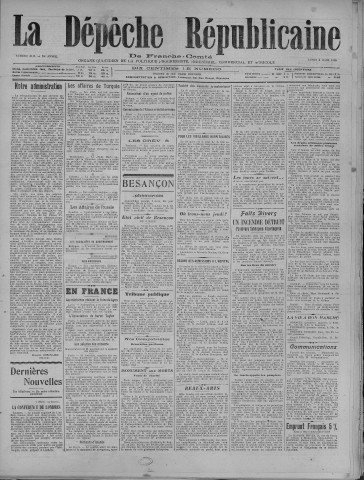 08/03/1920 - La Dépêche républicaine de Franche-Comté [Texte imprimé]