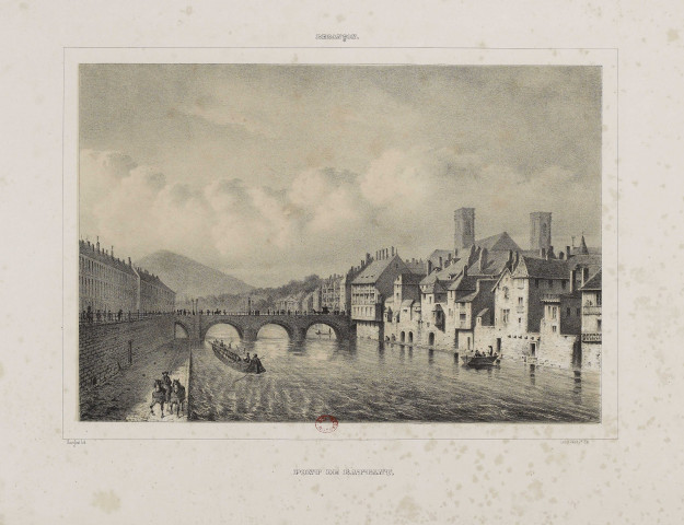 Pont de Battant [image fixe] : Besançon / Ravignat lith:, lith de Valluet Jne Edit : Imprimerie Valluet jeune, 1800/1899